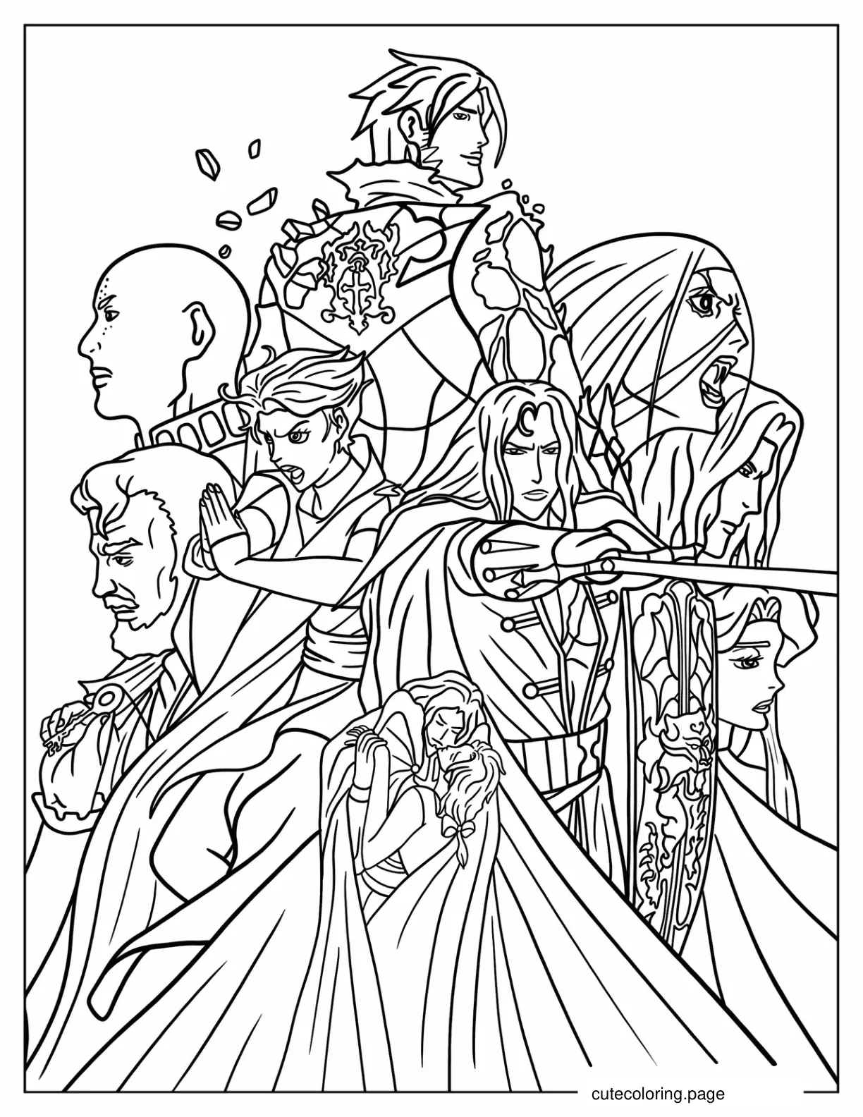 Coloring Sheet Of Castlevania Anime coloring page