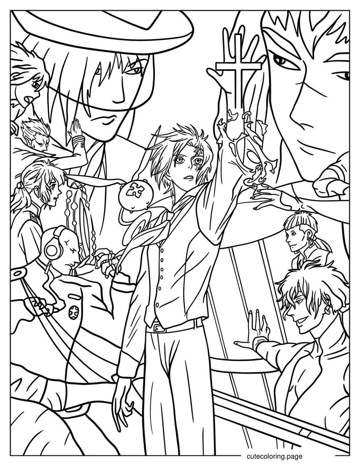 Coloring Sheet Of Dr. Gray Man Hallow Anime coloring page