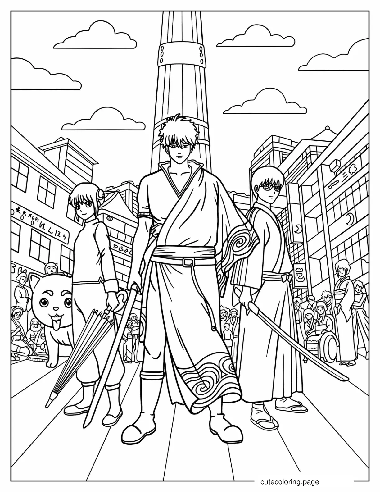 Coloring Sheet Of Gintama Anime coloring page