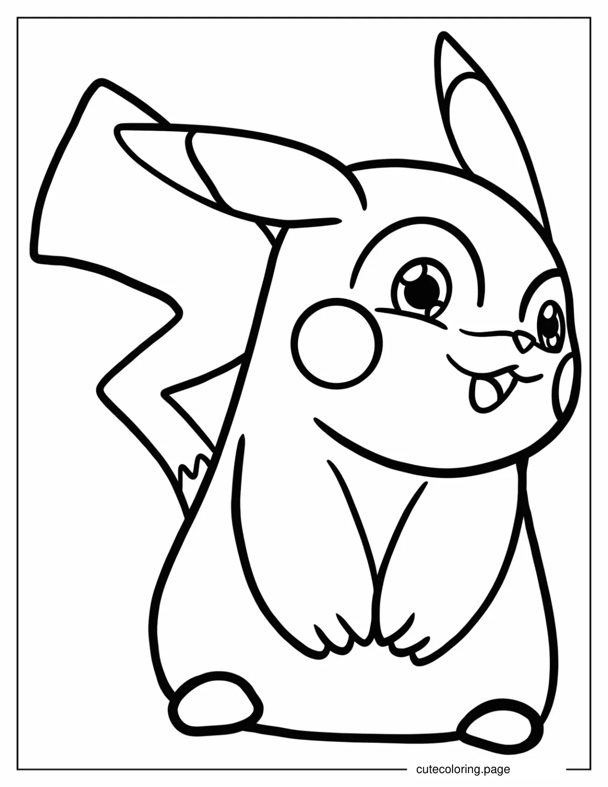 Cute Pikachu Coloring Page For Preschoolers coloring page