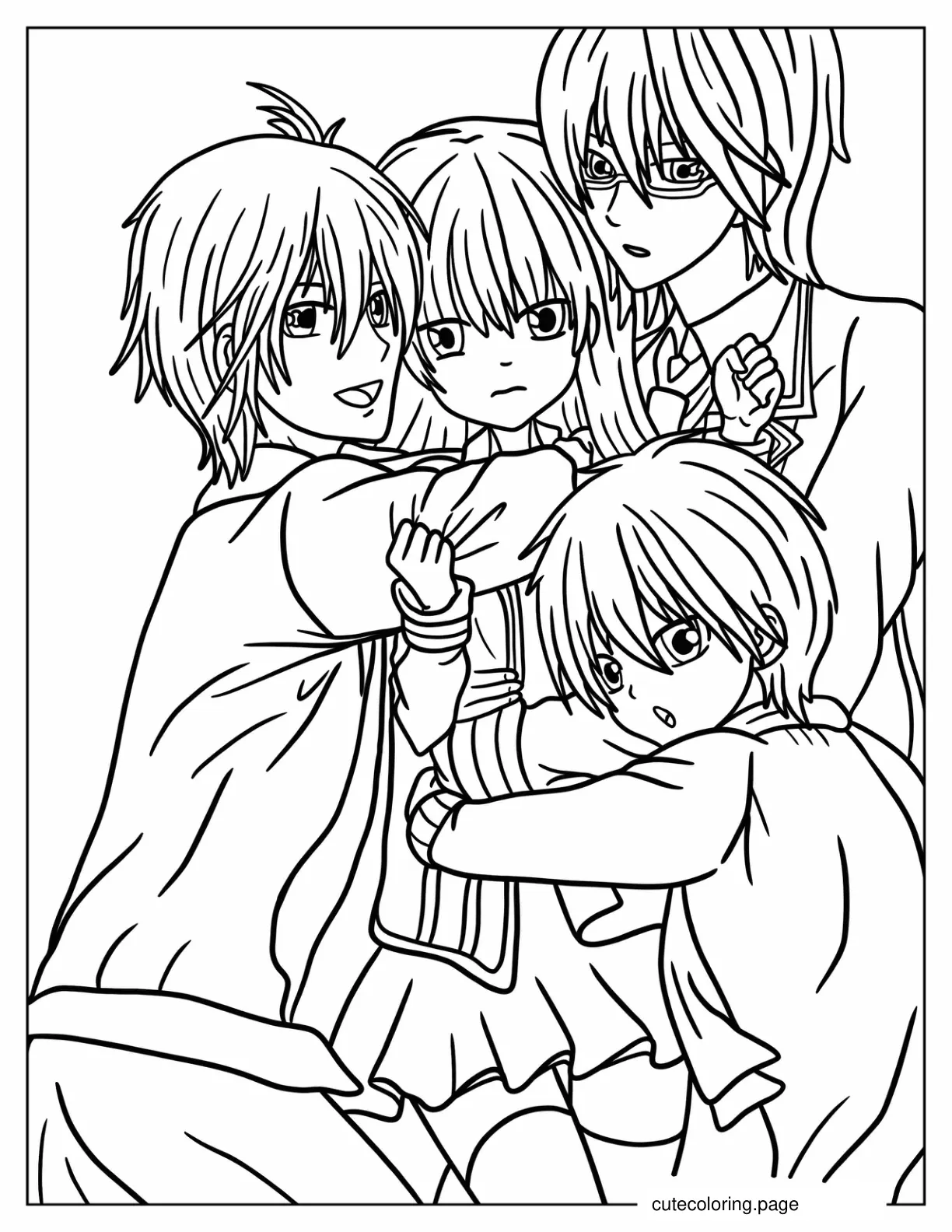 Easy Manga Dogs Anime Outline To Color coloring page