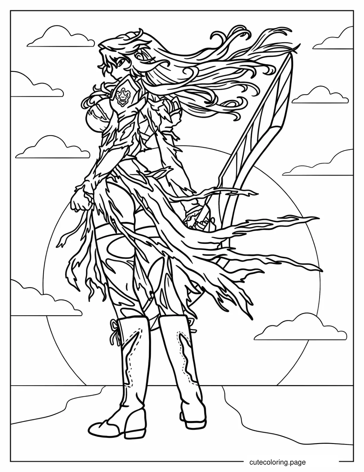 Freezing Anime Satellizer L. Bridget coloring page