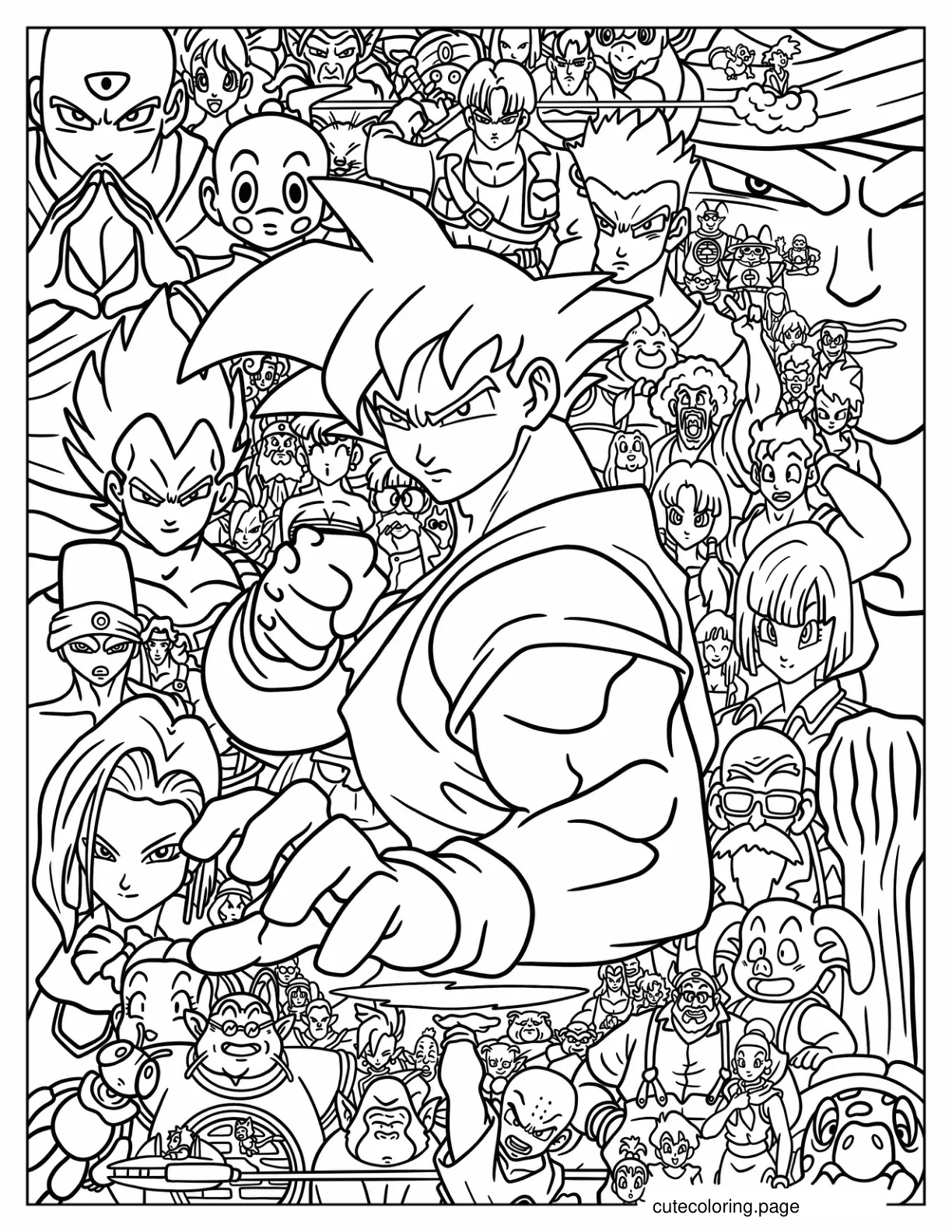 Full Page Dragon Ball Z Poster Coloring Sheet coloring page