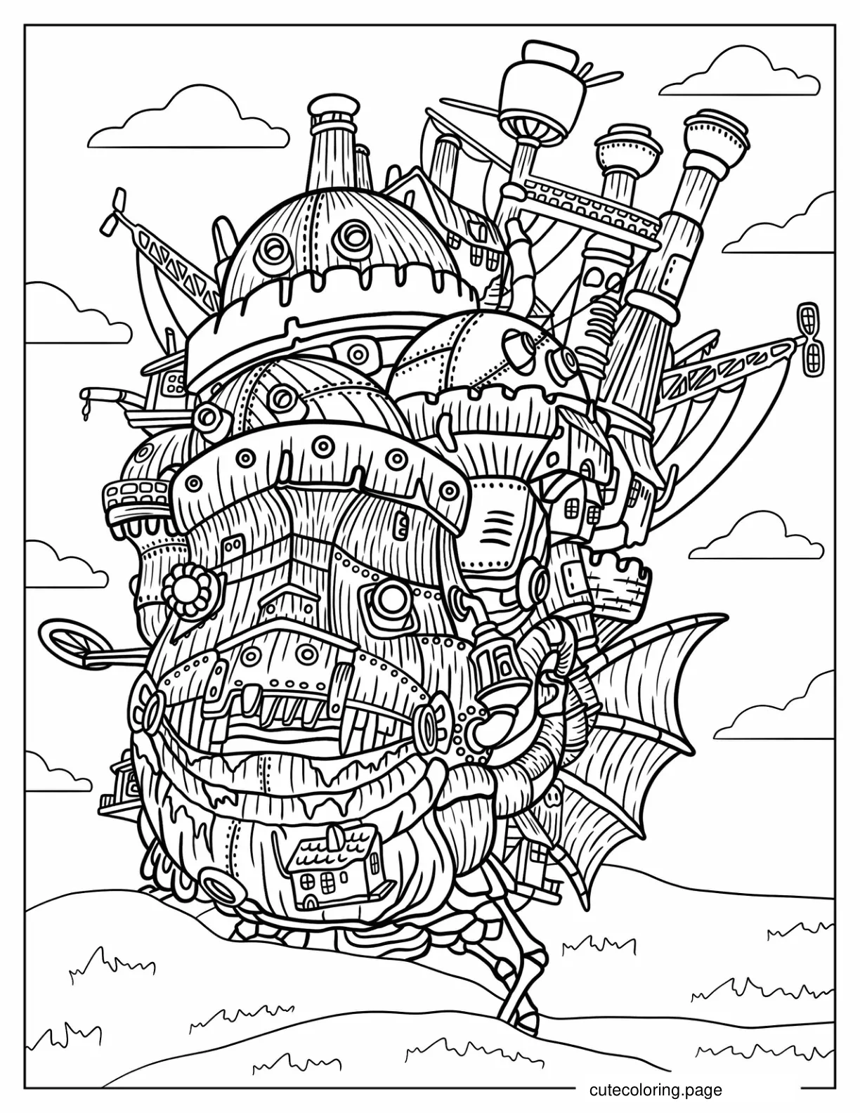 Howl_s Moving Castle Coloring Page coloring page