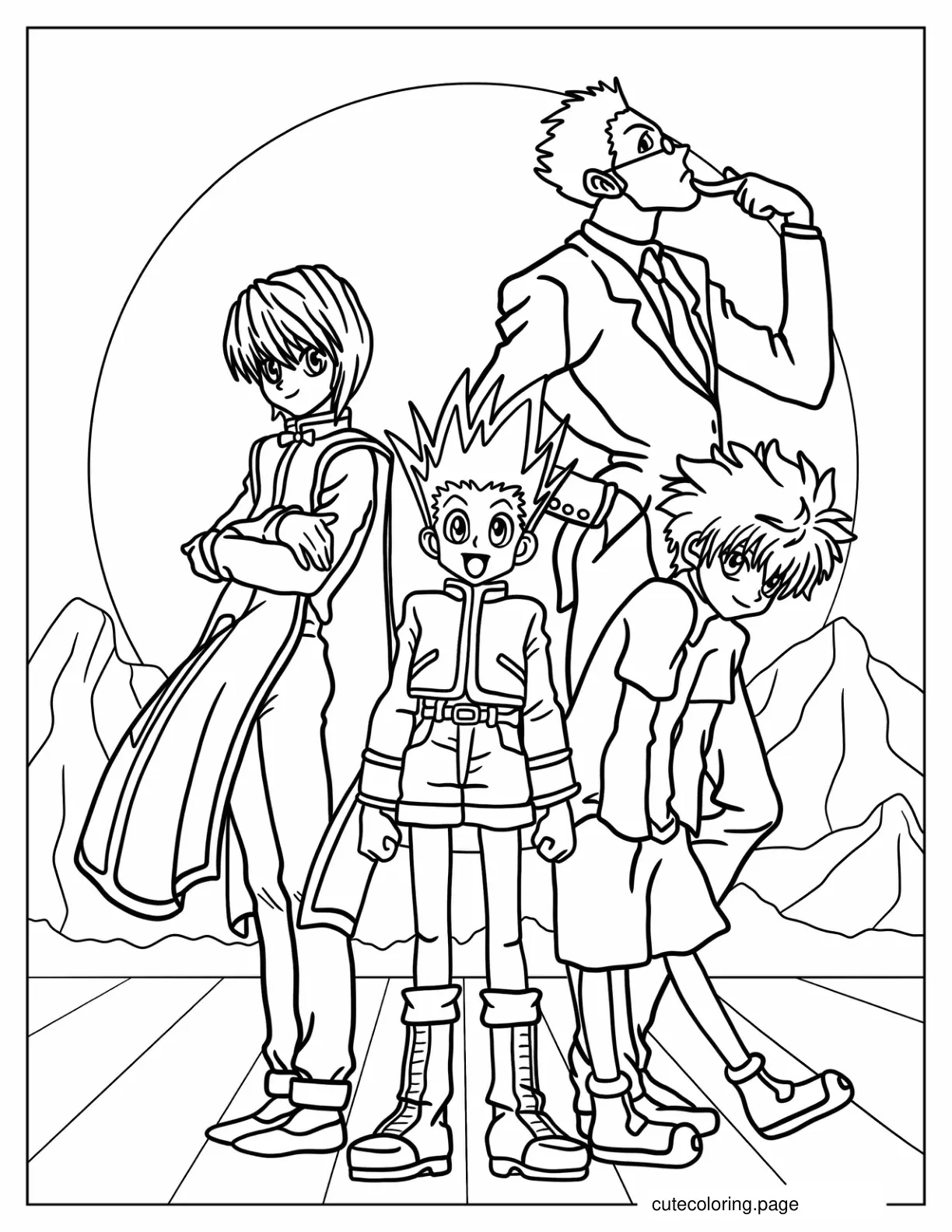 Hunter X Hunter Gon Killua Kurapika Leorio Coloring Sheet coloring page