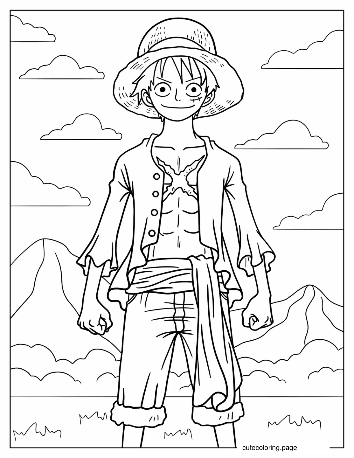 Luffy From One Piece Anime Coloring In coloring page