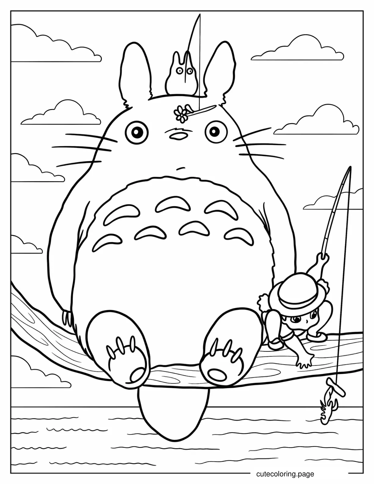 My Neighbor Totoro Coloring In For Kids coloring page