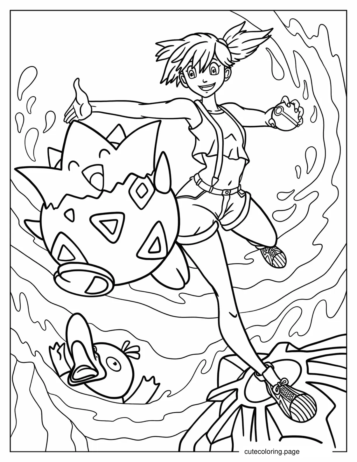 Pokemon Anime Misty And Togepi coloring page