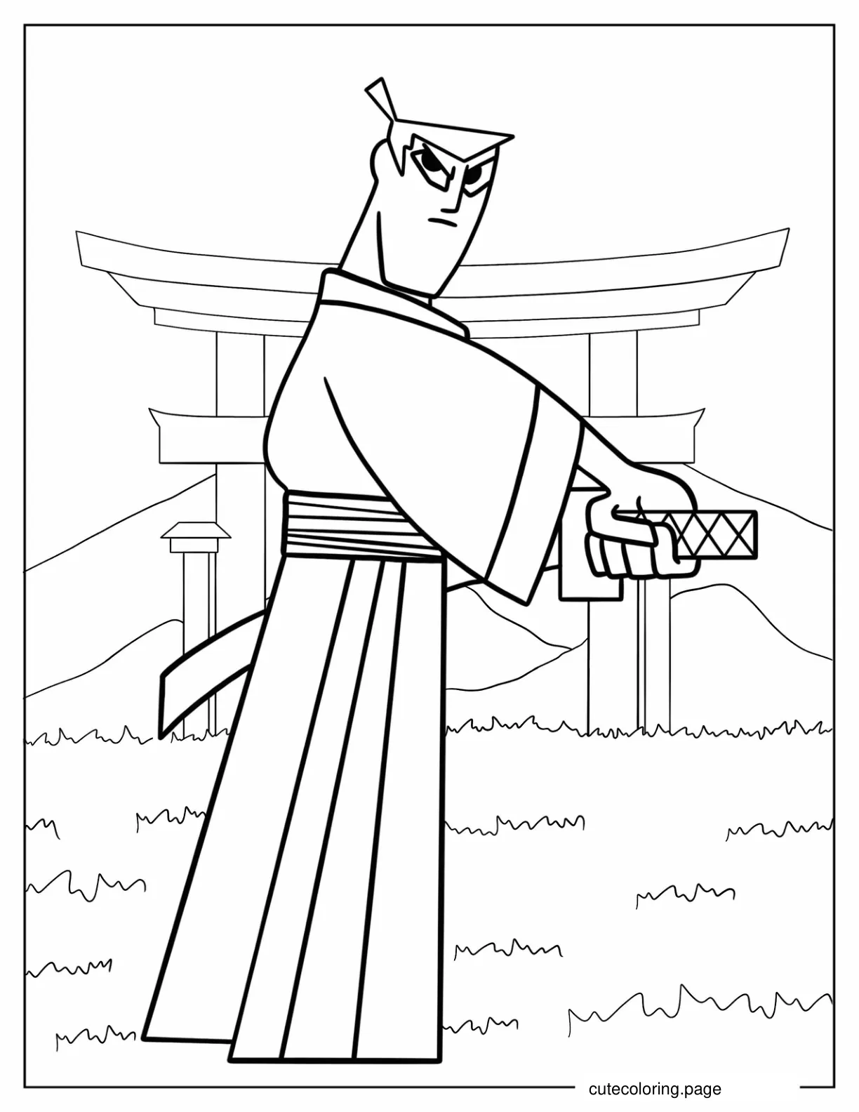 Simple Samurai Jack Coloring Sheet For Kids coloring page