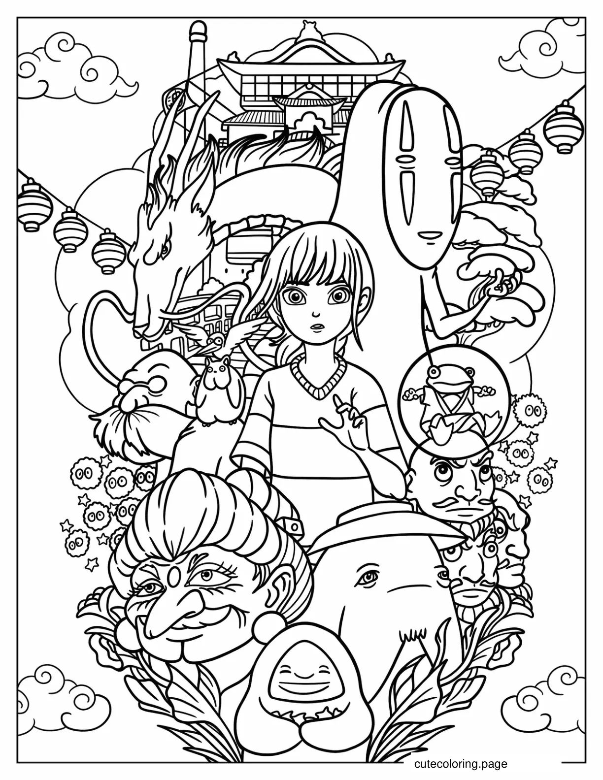 Spirited Away Coloring Sheet coloring page