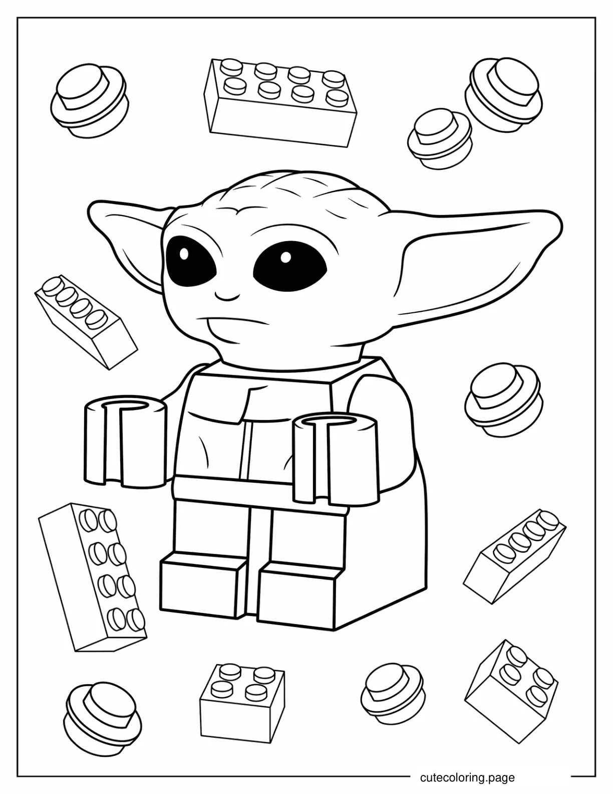 Lego Baby Yoda To Color coloring page