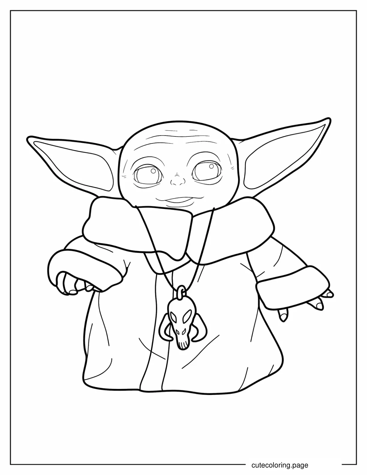 Simple To Color Baby Yoda For Kids coloring page