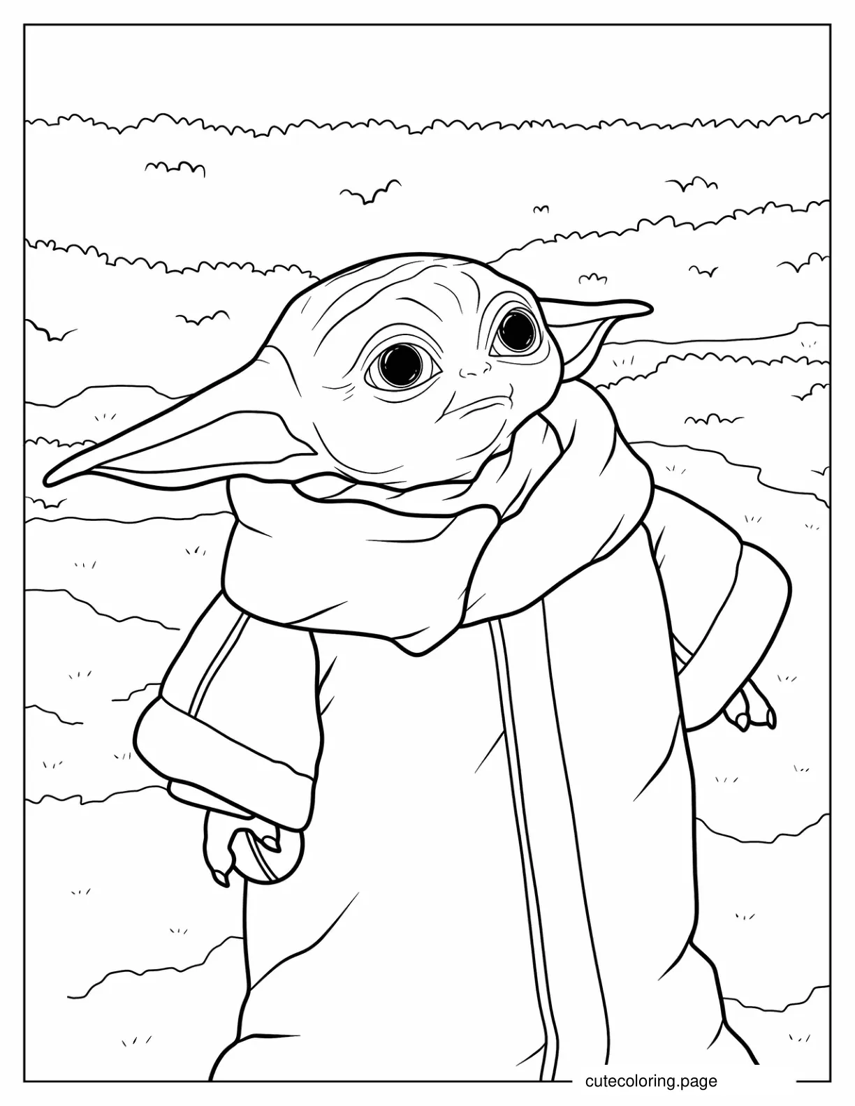 Upset Baby Yoda To Color coloring page