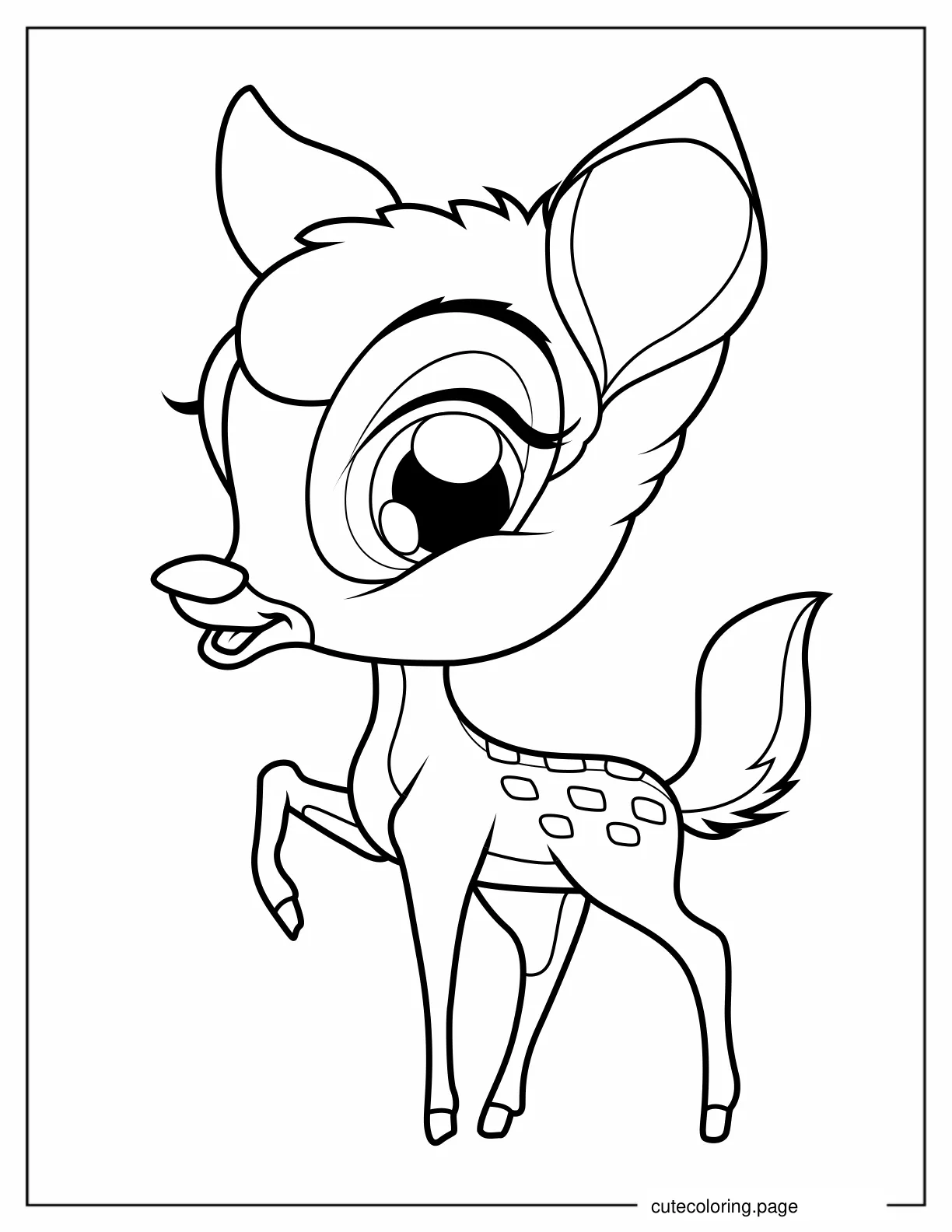 Chibi Bambi Coloring In For Preschoolers coloring page