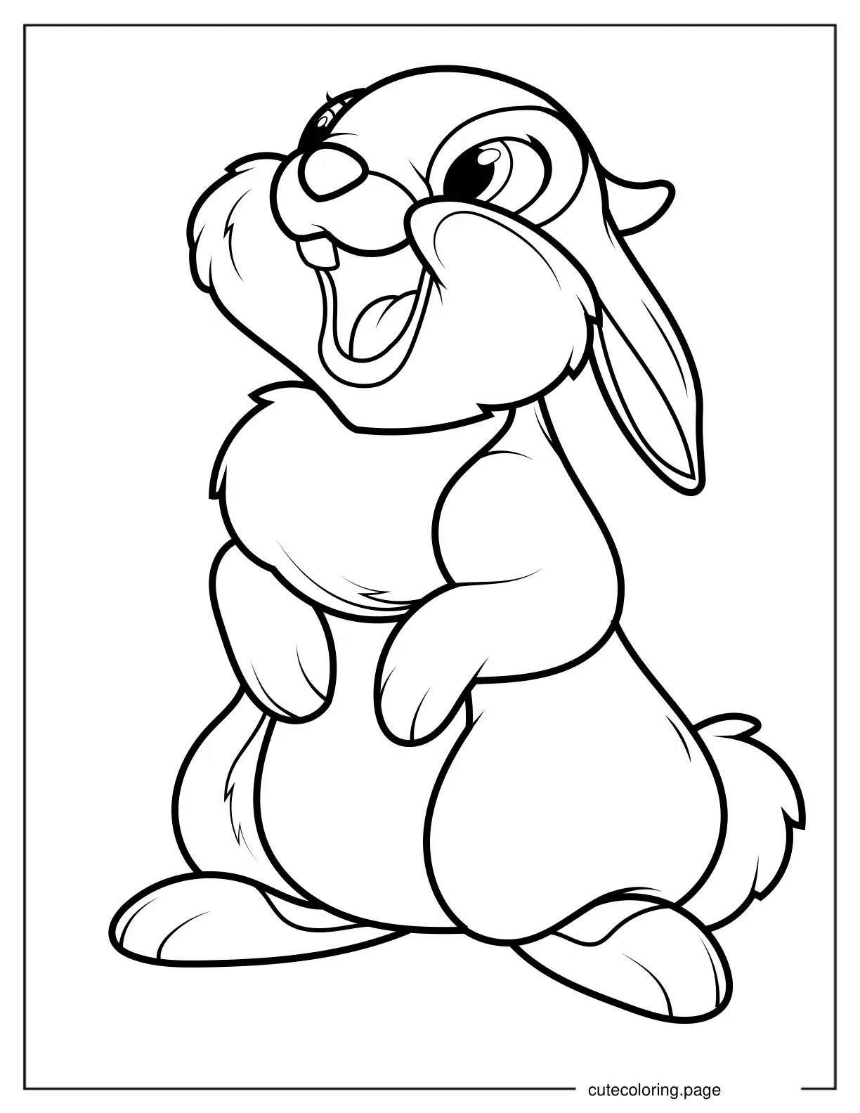 Cute Thumper Bunny Coloring Page coloring page