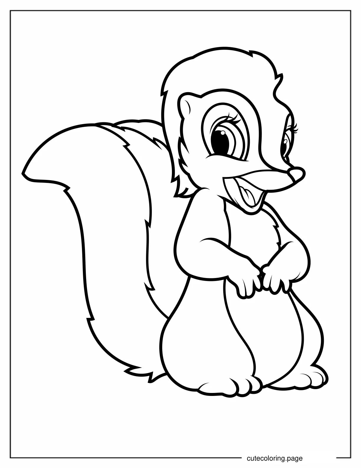 Simple Outline Of Flower The Skunk coloring page