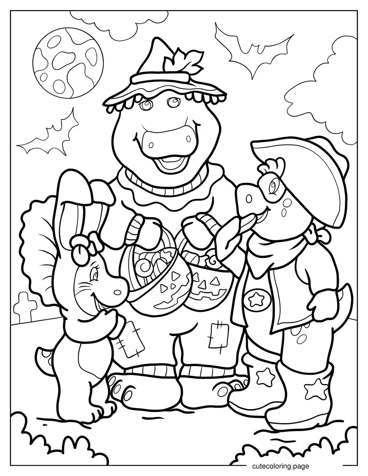 Barney And Friends Halloween Coloring Page coloring page