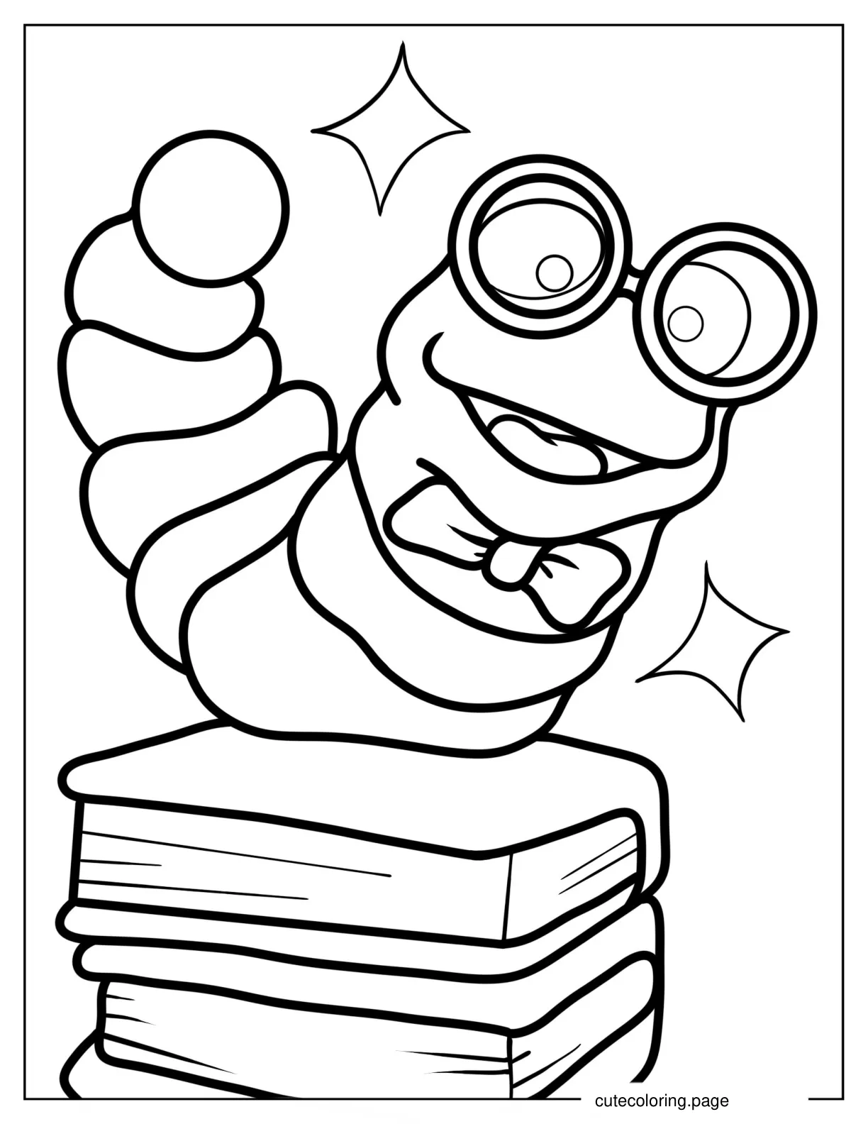 Booker T. Bookworm coloring page