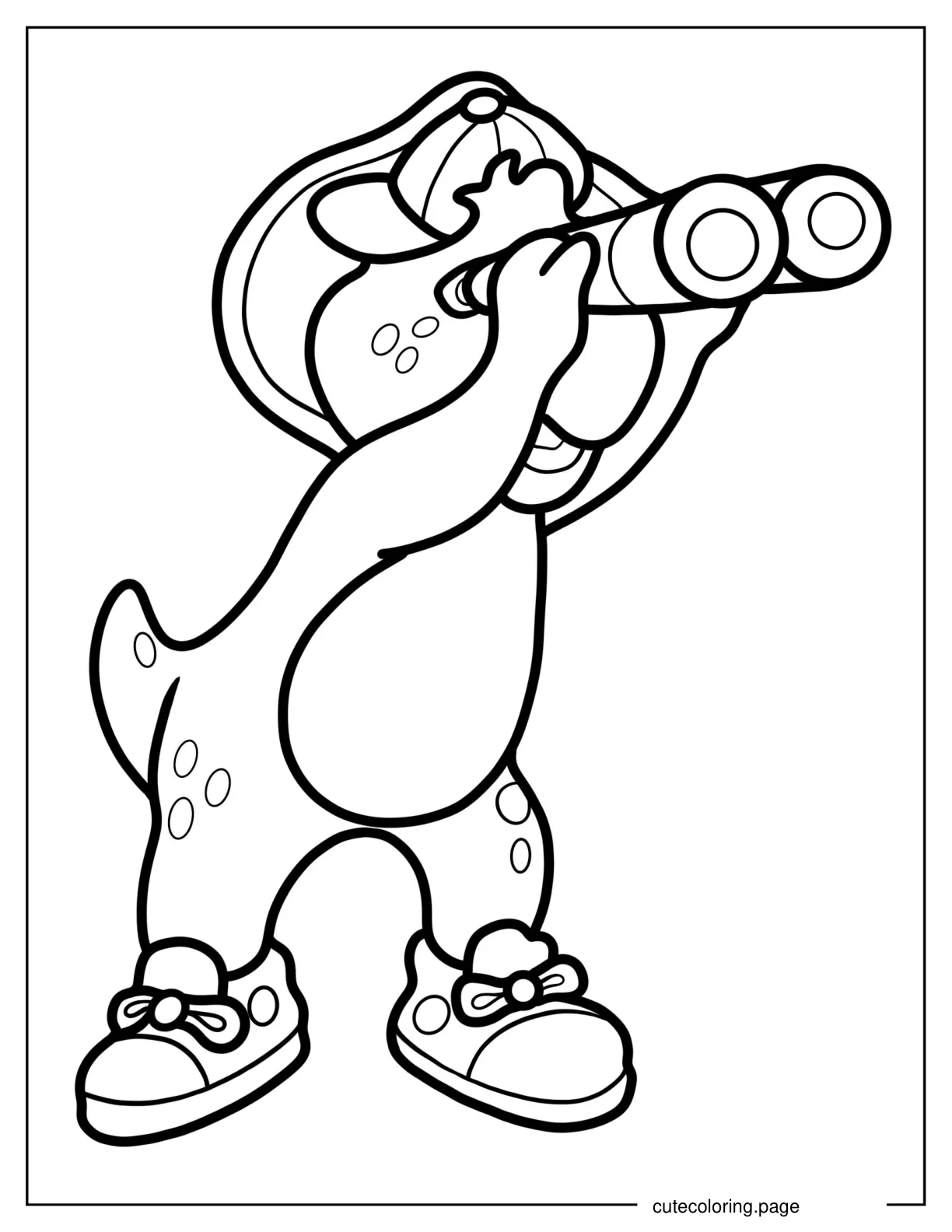 Cartoon BJ With Binoculars Coloring In coloring page