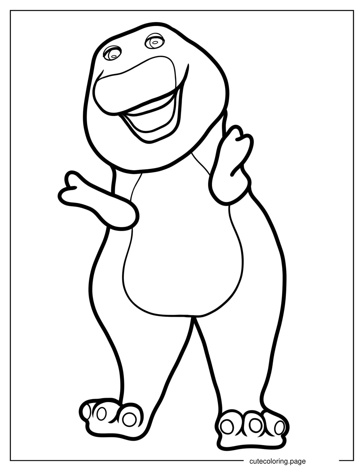 Easy Barney Coloring Page For Preschoolers coloring page