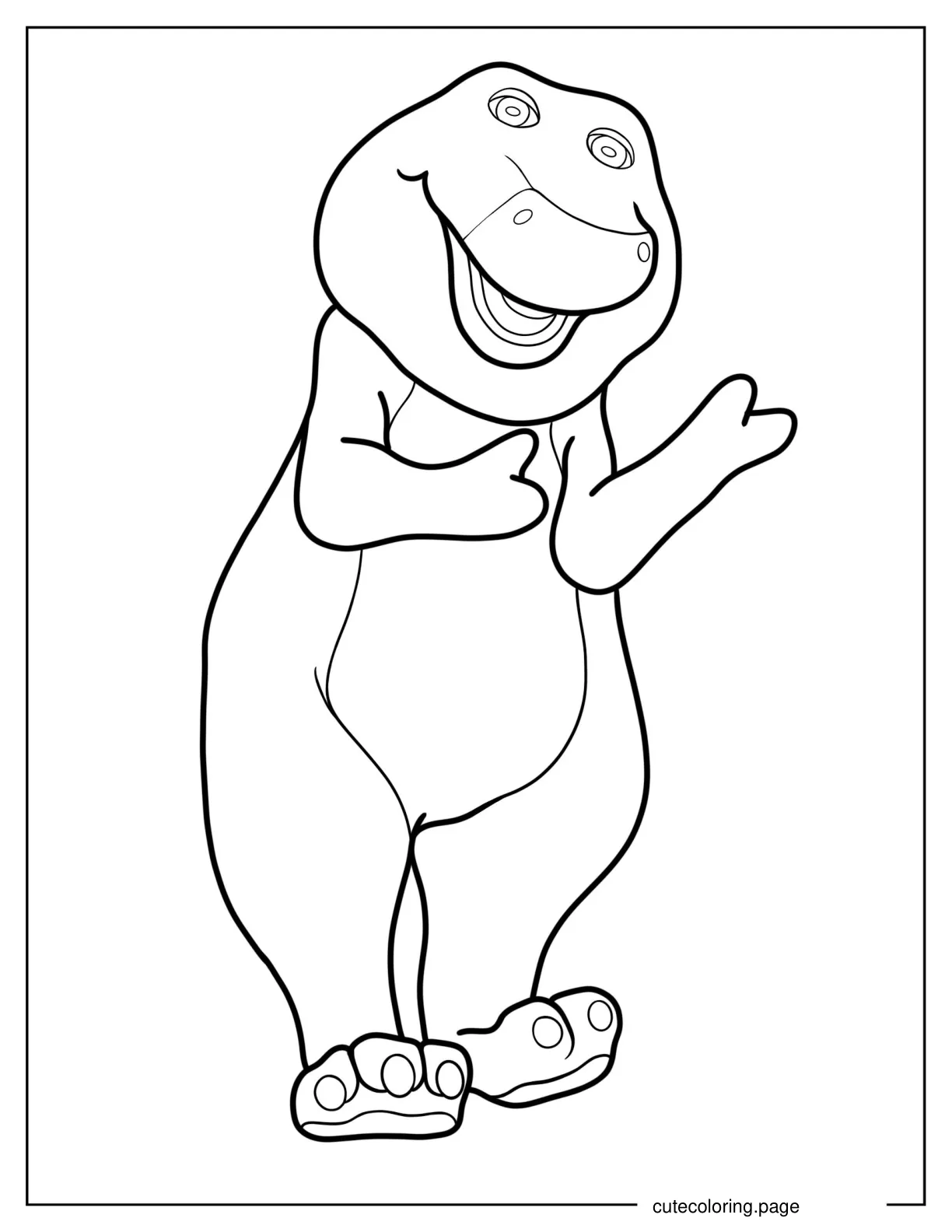 Realistic Barney Coloring Sheet coloring page