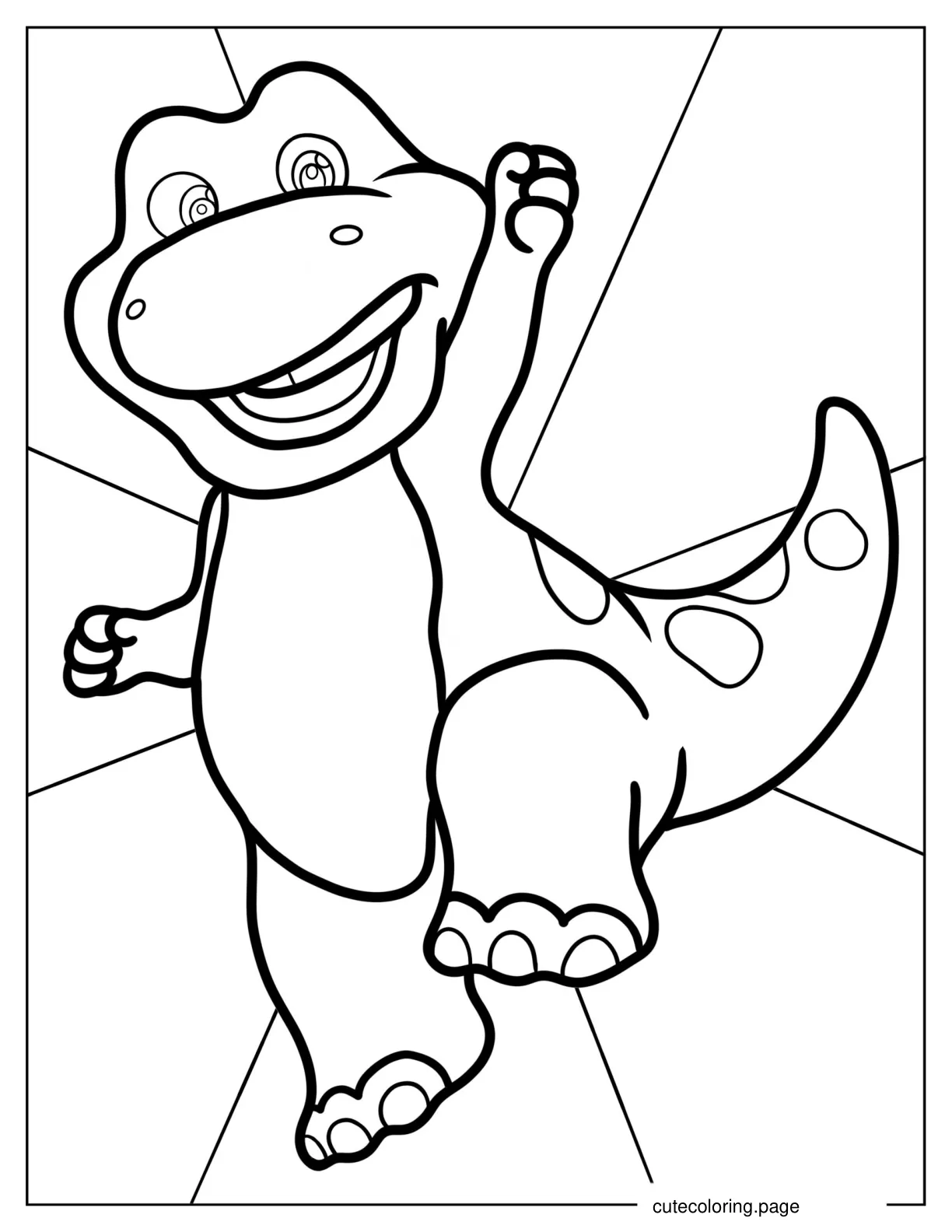 Simple Barney Dancing Coloring In For Kids coloring page