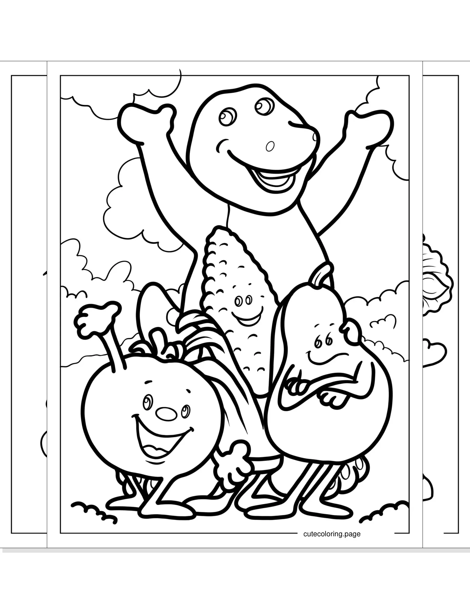 barney coloring pages coloring page