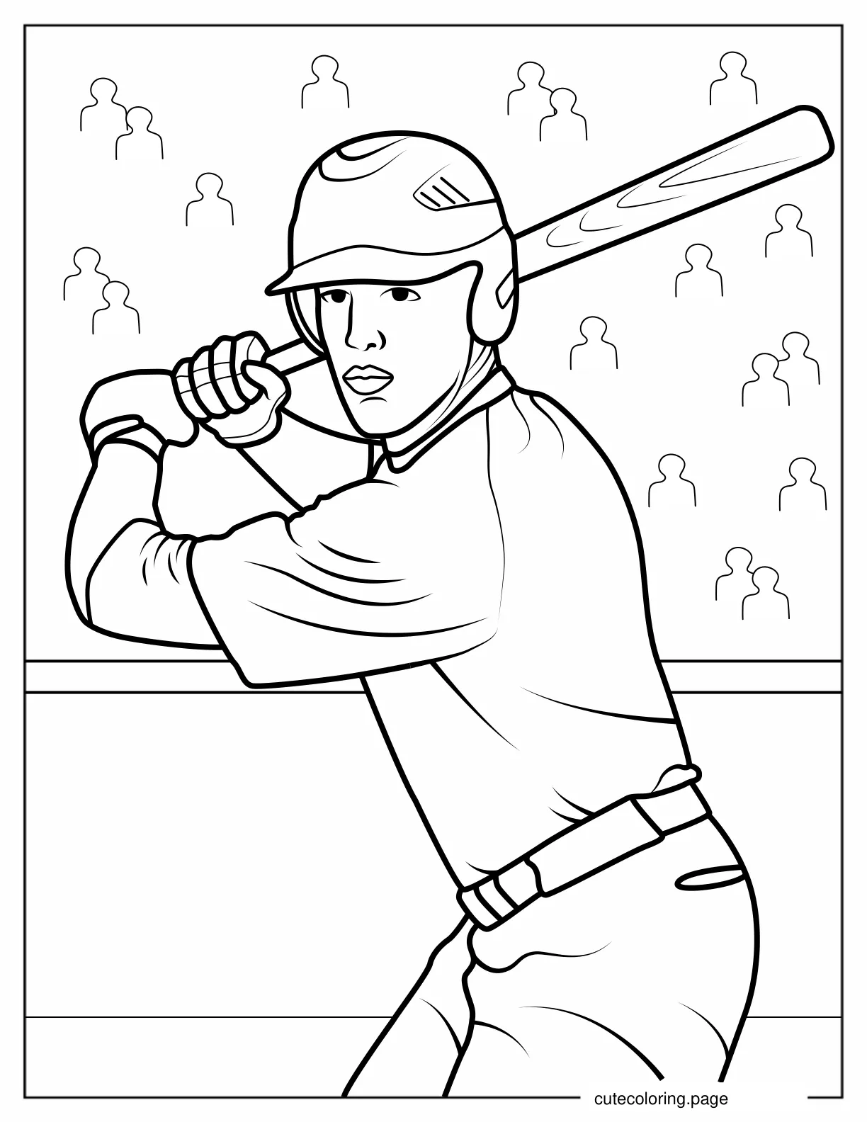 Baseball Batter Ready For a Pitch To Color coloring page