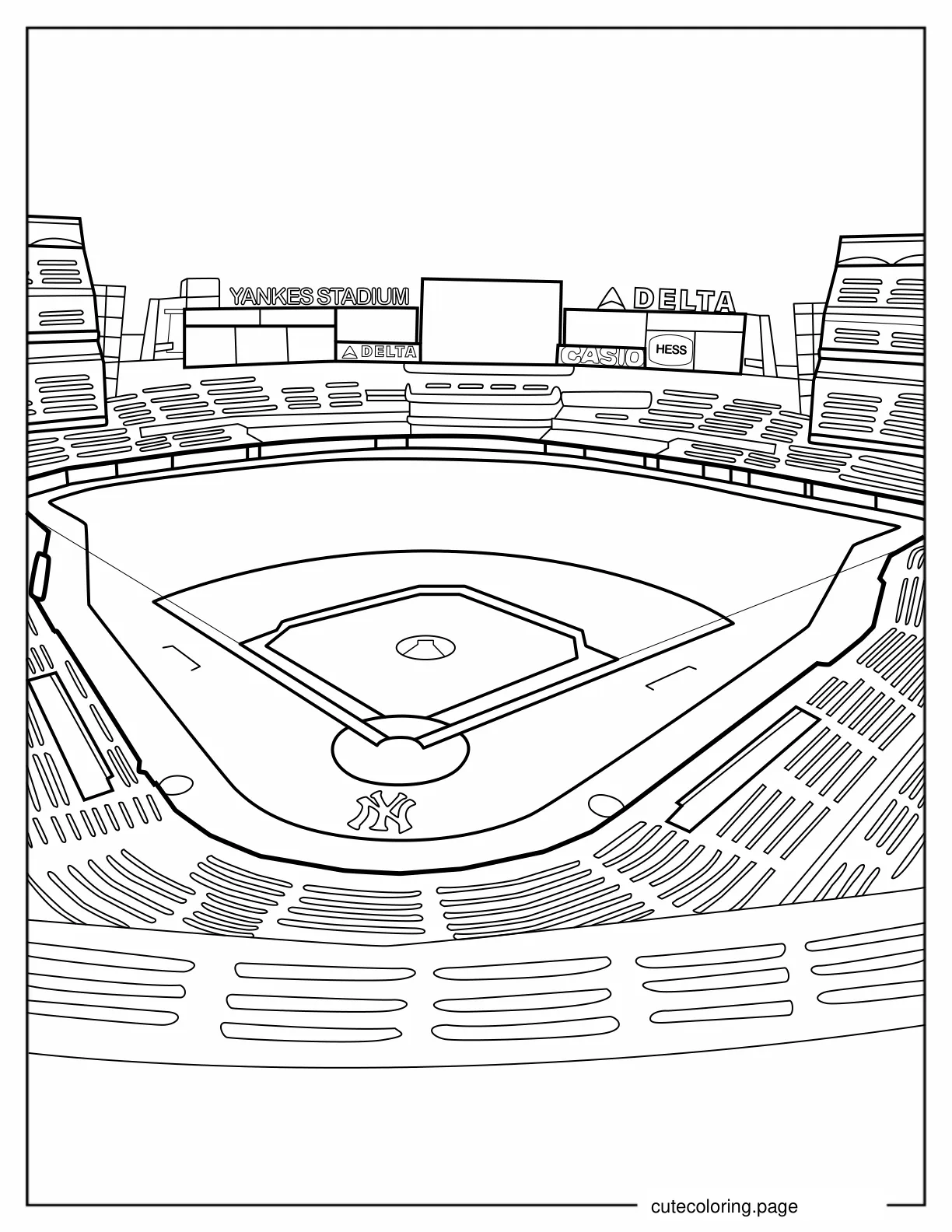 Baseball Stadium Coloring Page coloring page