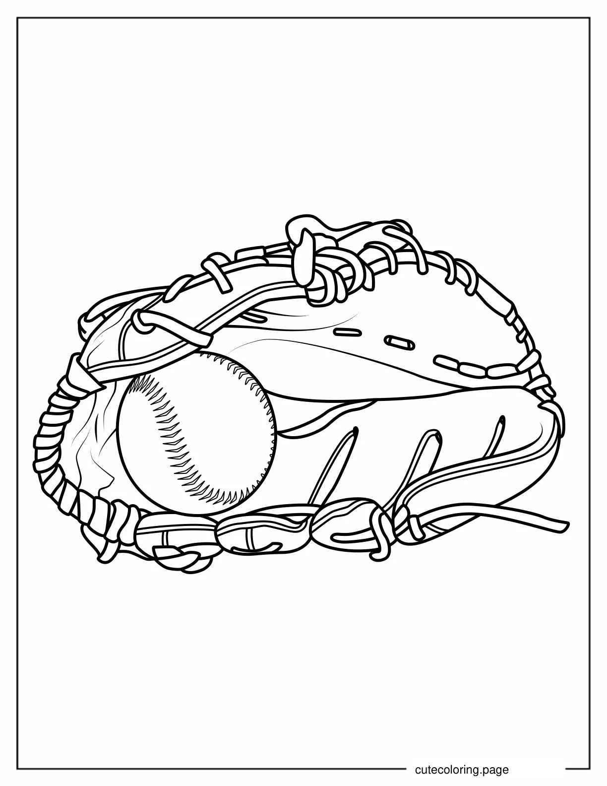 Coloring Page Of a Baseball And Glove coloring page