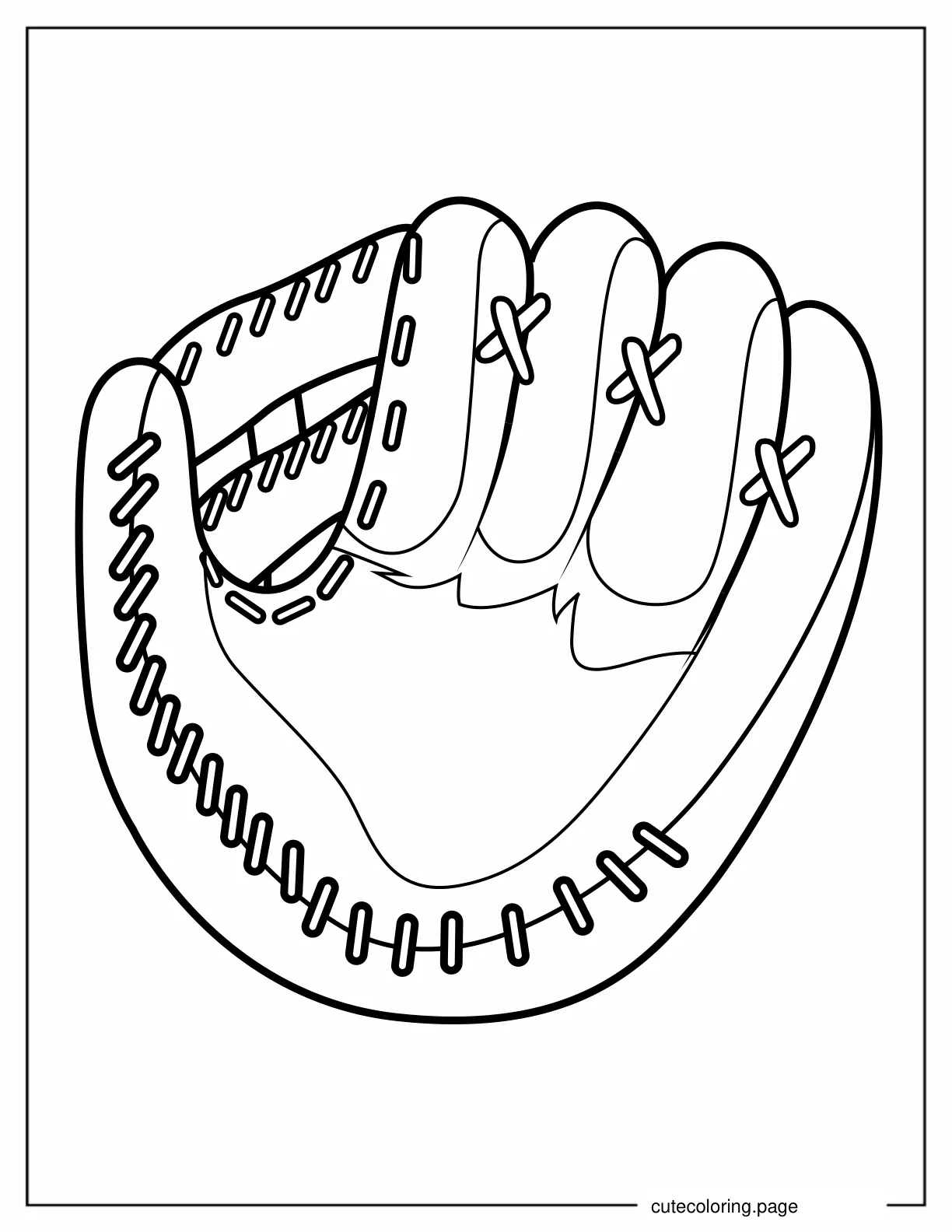 Easy To Color Baseball Glove coloring page