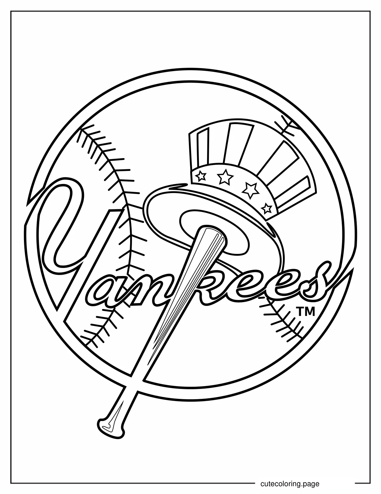 New York Yankees Baseball Team Logo To Color coloring page