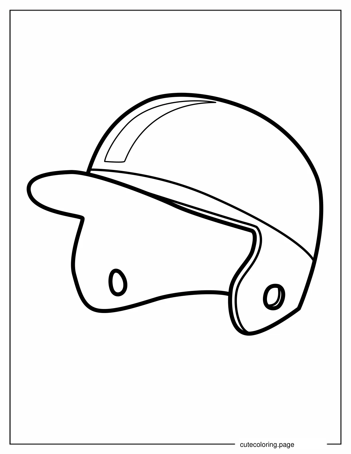 Simple Outline Of a Baseball Helmet coloring page