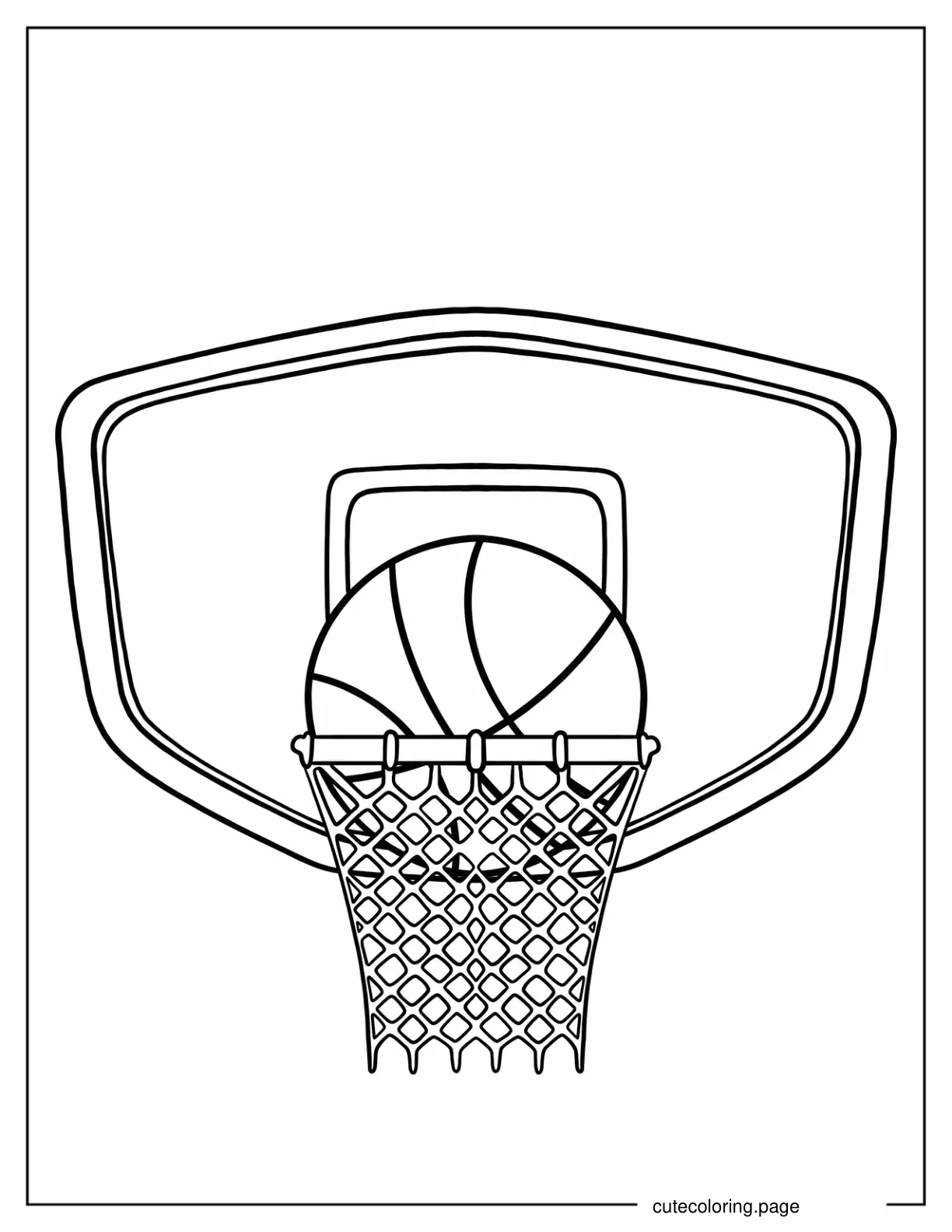 Basketball Backboard With Hoop coloring page