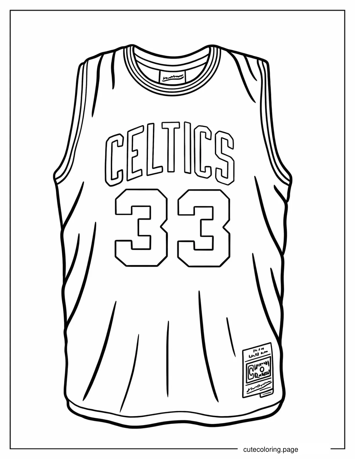 Celtics NBA Jersey To Color coloring page