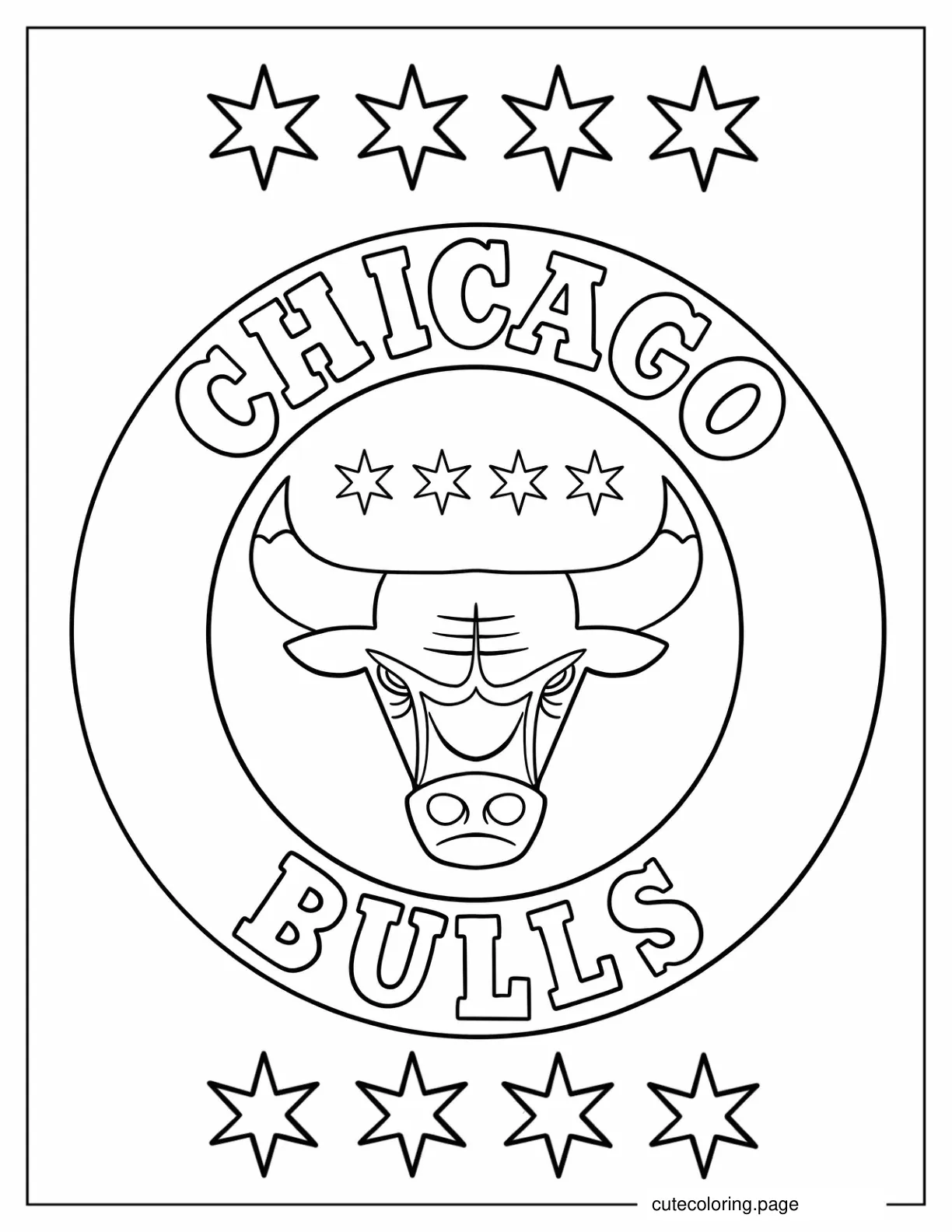 Chicago Bulls NBA Logo To Color coloring page