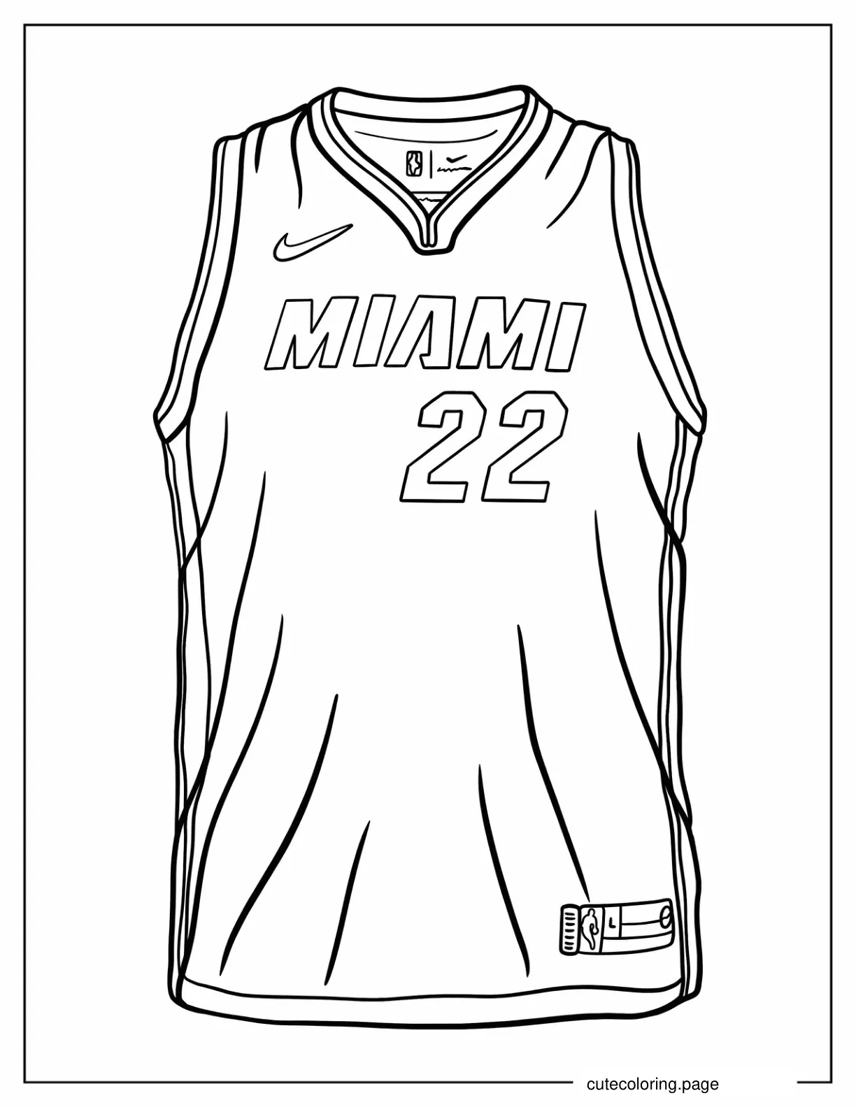 Coloring Page Of Miami Heat Jersey coloring page