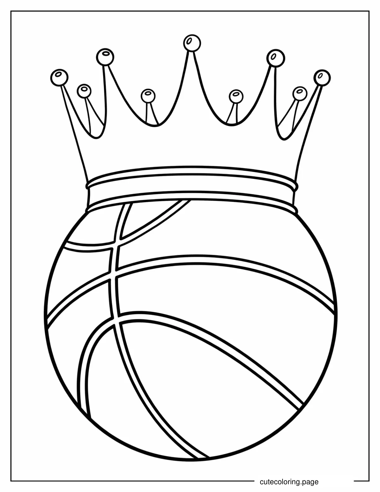 Coloring Page Of a Basketball With a Crown coloring page