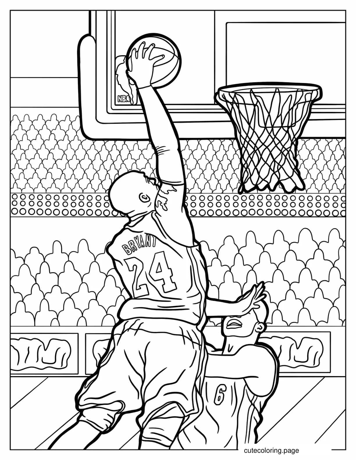 Coloring Sheet Of Kobe Dunking coloring page