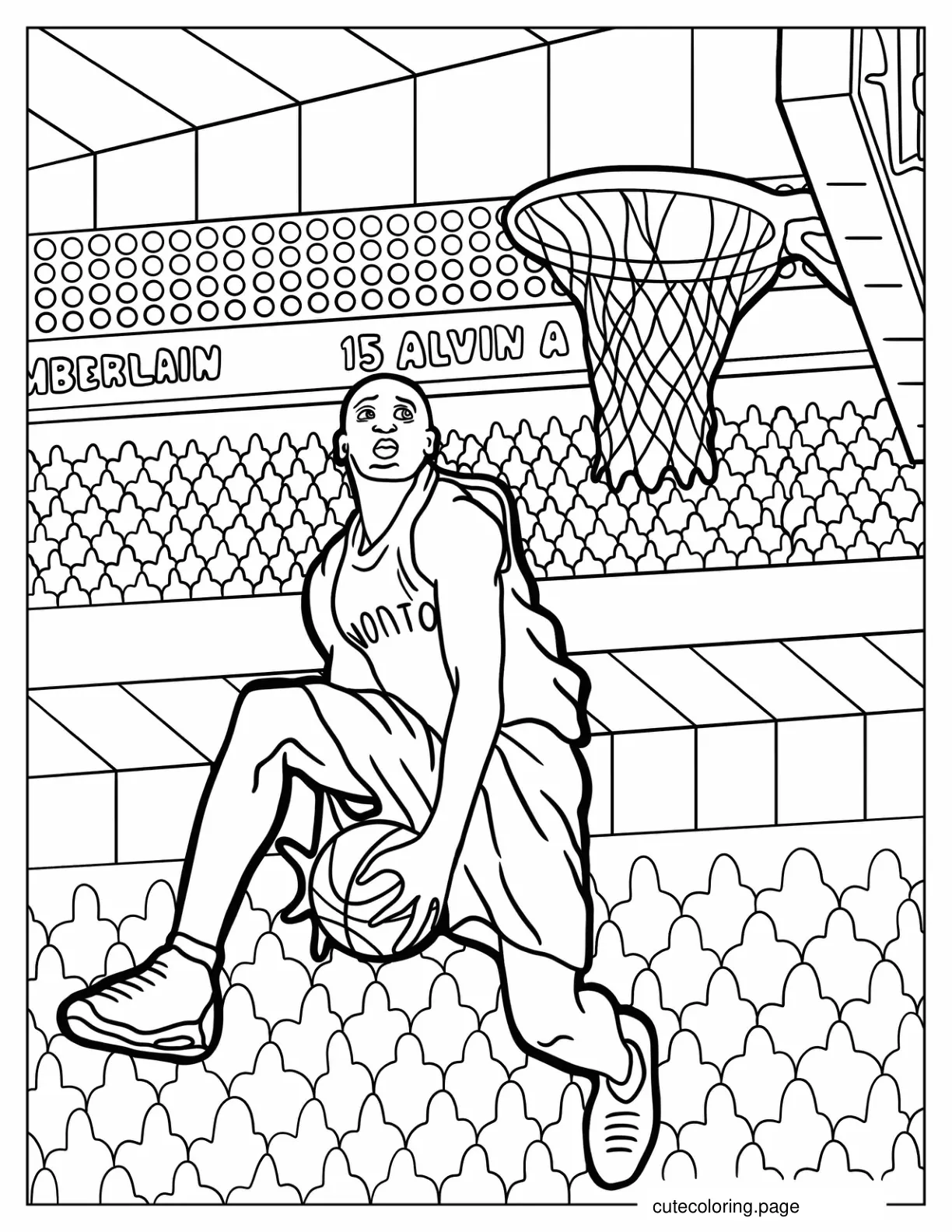 Kobe Bryant Doing Under Leg Dunk coloring page