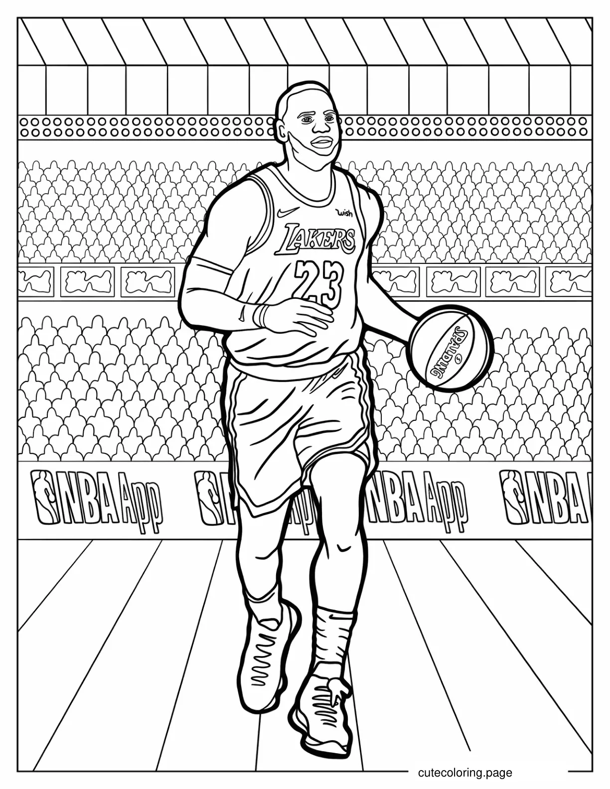 LeBron James Playing On The Court coloring page