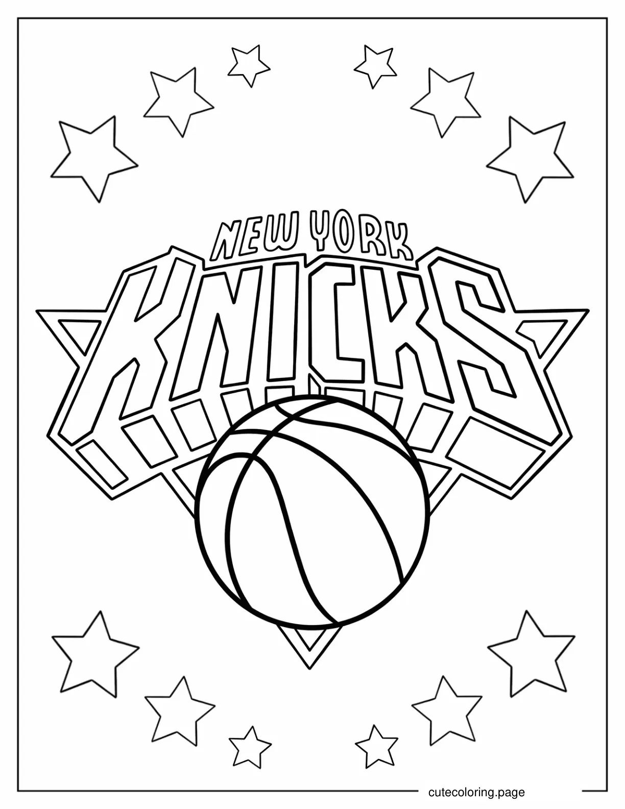 New York Knicks Logo To Color coloring page