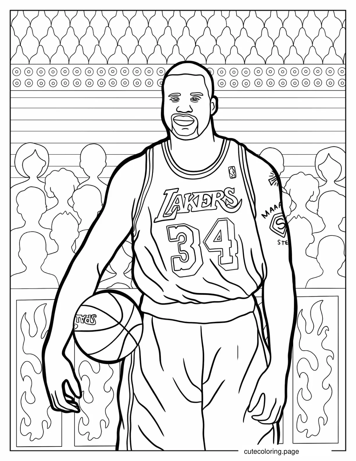 Shaquille O_Neal Basketball Player To Color coloring page