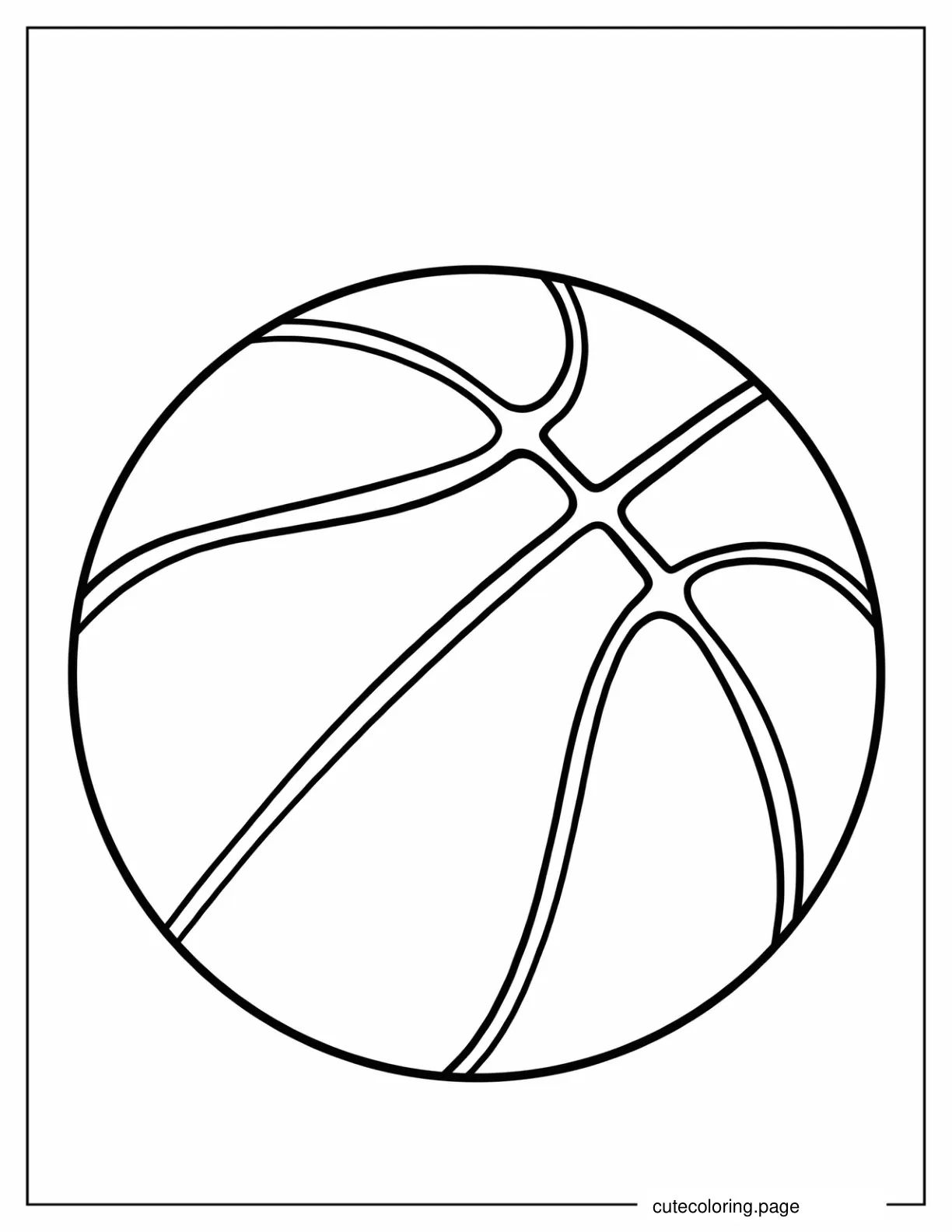 Simple Basketball To Color coloring page