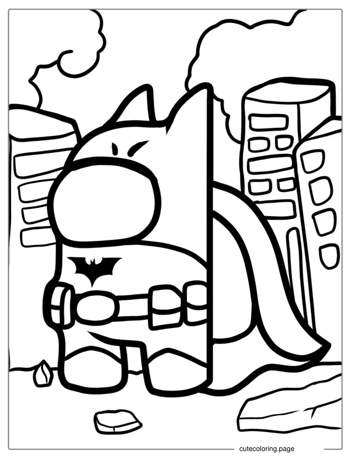 Among Us Batman Coloring Page For Kids 1 coloring page