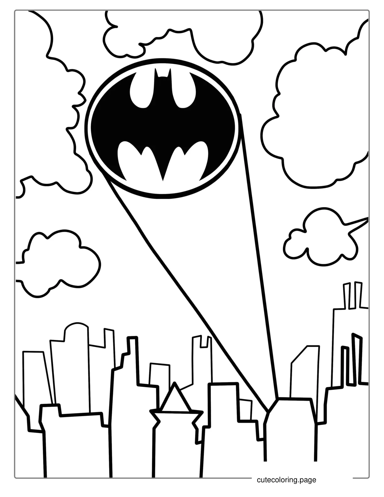 Bat Signal Beam Coloring Sheet For Kids coloring page