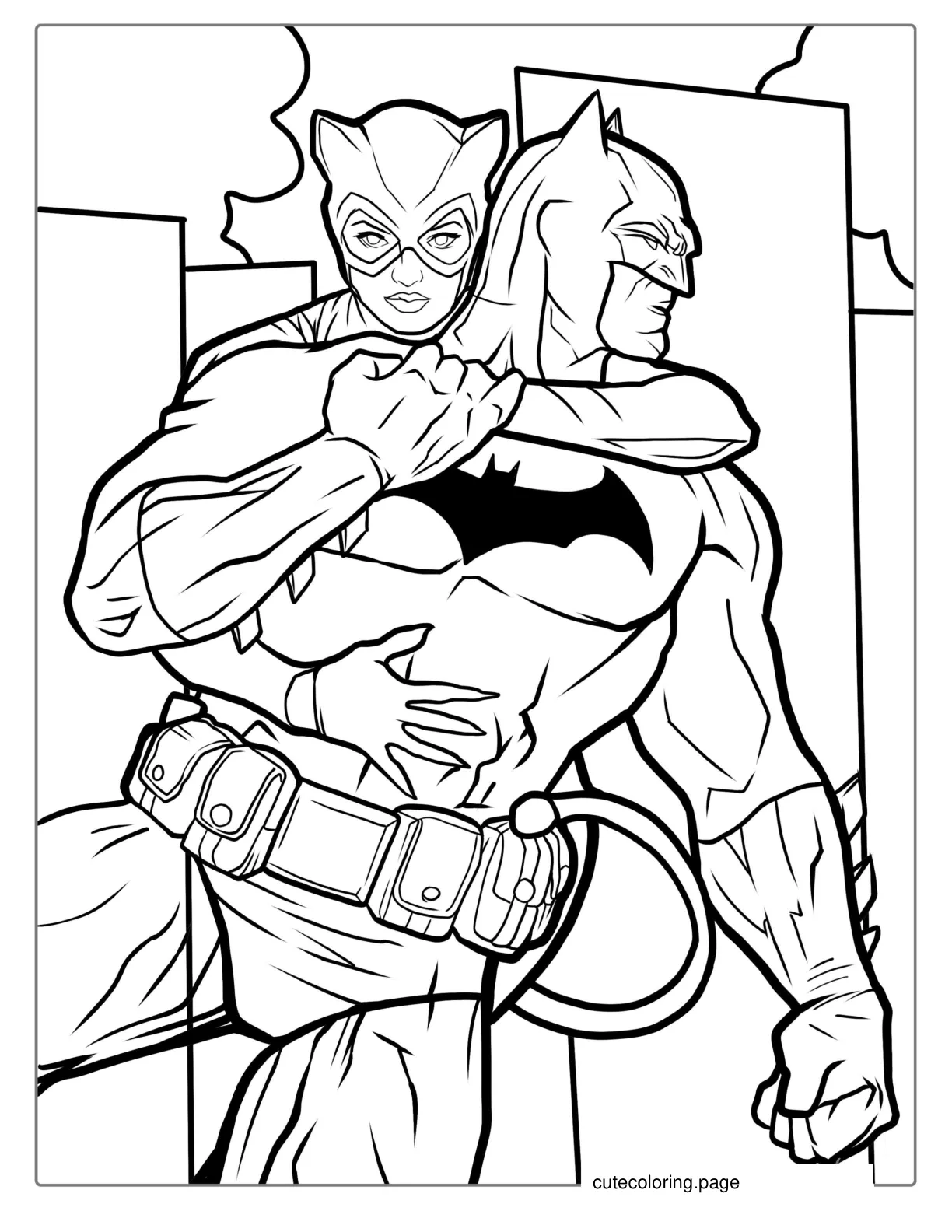 Batman And Catwoman Coloring Sheet coloring page