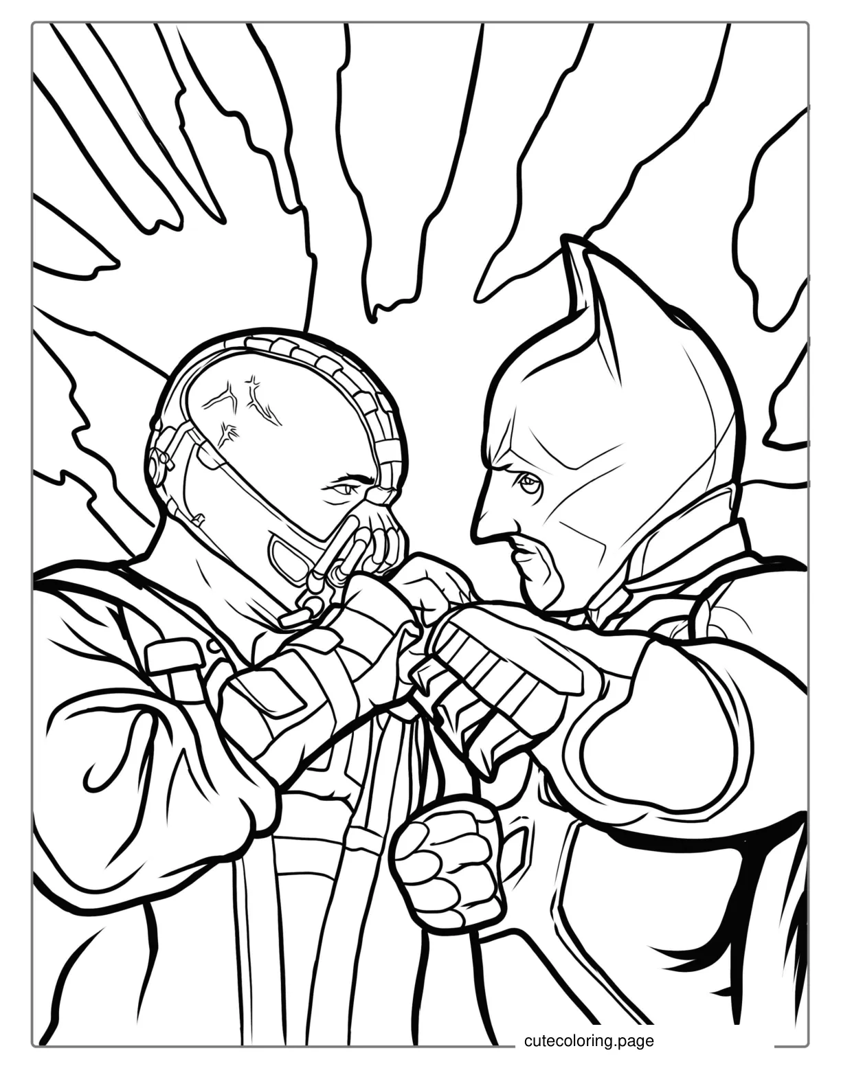 Batman Vs Bane Villan Coloring Page coloring page