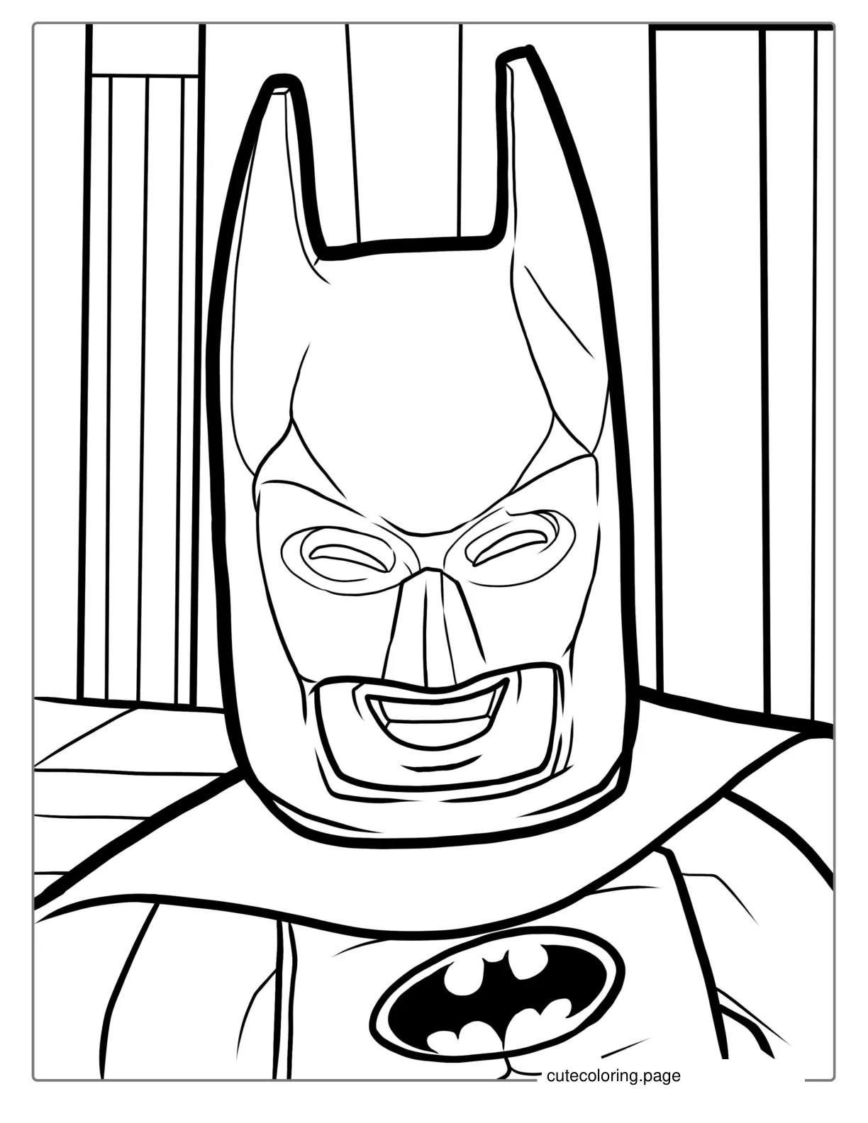 Closeup Of Lego Batman Mask Coloring coloring page