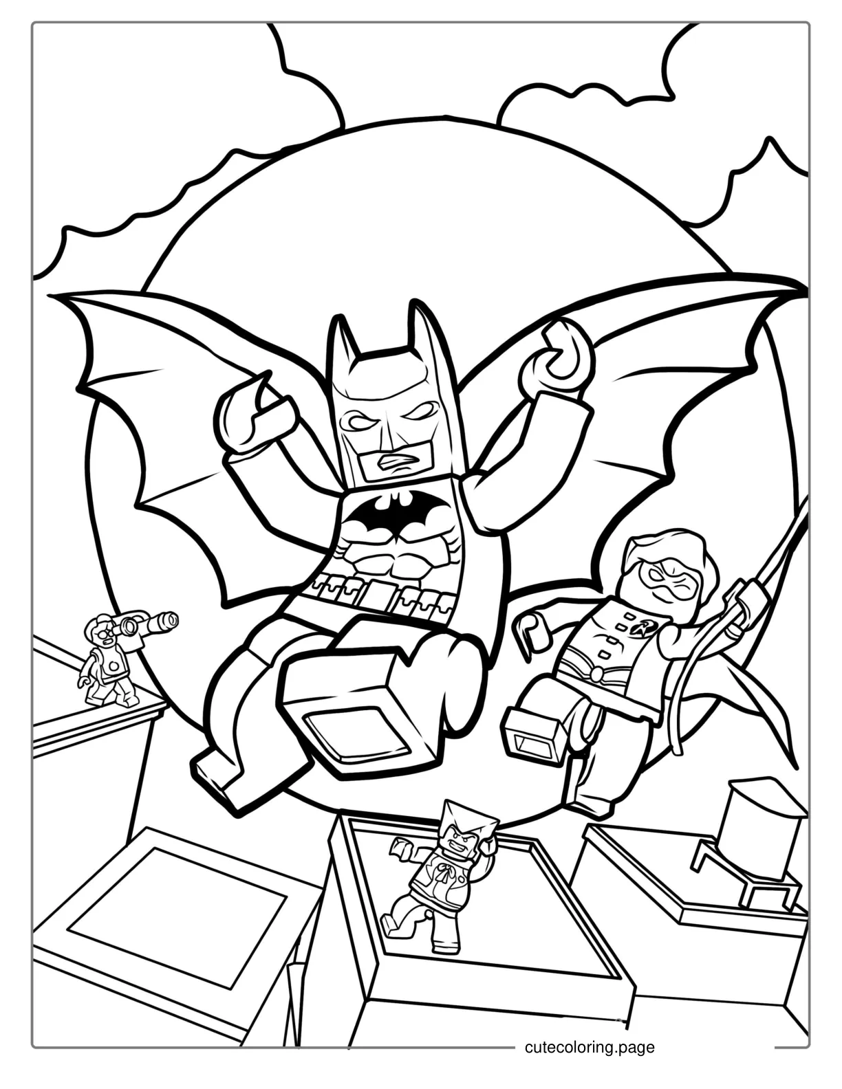 Lego Batman And Robin Fighting Crime Coloring coloring page